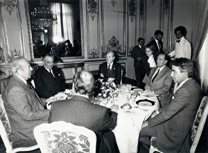 Shultz: President Mitterrand and George Shultz, Elysee Palace