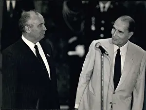 Orly: President Mitterrand and Mikhail Gorbachev of Russia