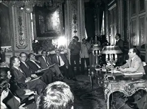 Immediate: President Mitterrand with union leaders, Elysee Palace