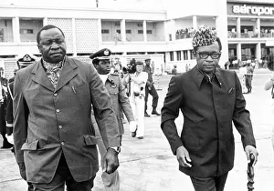 Dada: President Mobutu greets Uganda leader Idi Amin