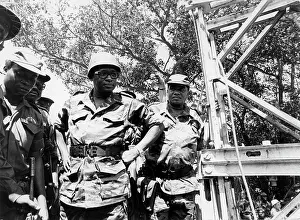 Gendarmerie: President Mobutu Sese Seko inspecting a blown-up