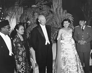 Non Aligned: President and Mrs. Eisenhower at a dinner given