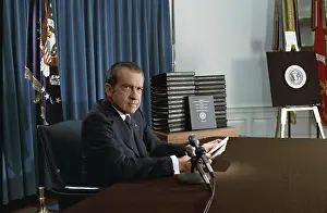 Impeachment: President Nixon before his televised address about