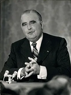 Discussed: President Pompidou speaking at a press conference