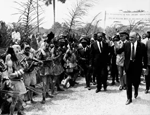 Warmly: President Pompidou on visit to Cameroon