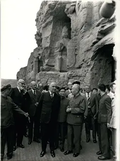 Grottoes: President Pompidou on visit to Datong, China
