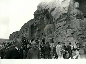 Grottos: President Pompidou on visit to Datong, China