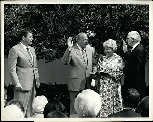 Shultz: President Reagan at George Shultz oath of office