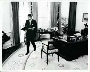 Regan: President Reagan in Oval Office after shooting incident