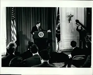 Options: President Reagan at press conference, Washington