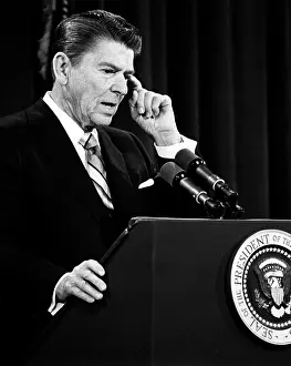 Answered: President Reagan at press conference, Washington
