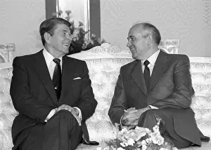 40th: US President Reagan and Soviet leader Gorbachev
