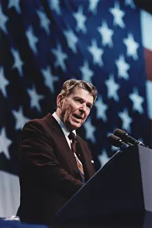 Greensboro: President Reagan speaking at a rally for ?