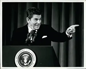 Touched: President Reagan in televised press conference