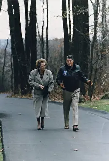 Tories: President Reagan walking with his British ?