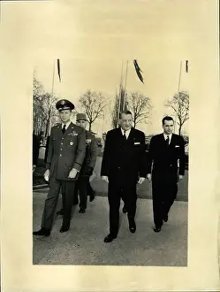Norstad: President Rene Coty and General Norstad at Shape, Paris
