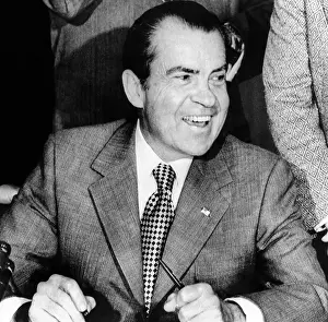 Poorest: President Richard Nixon smiles during a ?