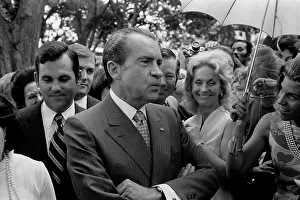 Formalwear: President Richard Nixon standing in a crowd
