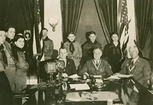 Microphones: President Roosevelt with Boy Scouts