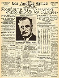 Mcadoo: President Roosevelt elected