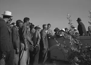 Midwest: President Roosevelt greeted by workers near ?