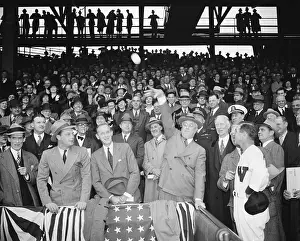 Bucky: President Roosevelt throws out the first baseball