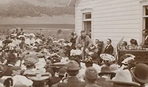 Head Of State: President Theodore Roosevelt speaking in front of