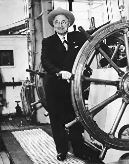 Confronted: President Truman on board US training ship Eagle