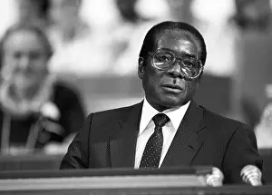 Mugabe: President of Zimbabwe Robert Mugabe, 1987