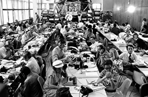 Houston: Press center in Houston during Soyuz and Apollo