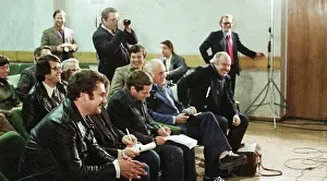 Journalists: Press conference of cosmonauts Popov and Ryumin