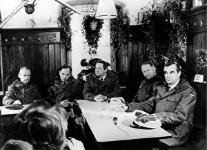 Periphery: Press conference of Germans and Americans in command on the