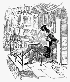 press, newspapers, reader, Mister Fisher in front