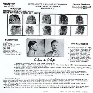 Mugshot: Pretty Boy Floyd, wanted poster with mugshot ?
