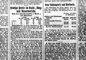 Rates: Price information, 1923