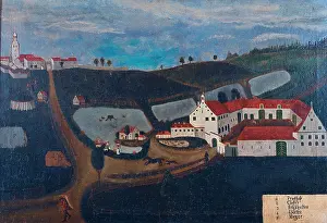 Layed: Priel-court with ponds