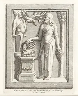 Phallus: A priest making a sacrifice to the fertility god Priapus