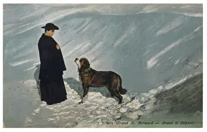 Bernards: Priest and St Bernard Dog