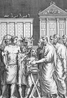 Omen: Priests consulting the omens in Classical Rome