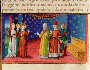 Priests: Priests are convincing Mary to marry. Codex of Predis (1476)