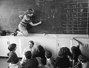 Fraction: Primary school children and a blackboard