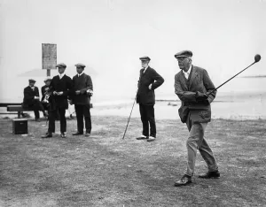 Berwick: Former Prime Minister A J Balfour at golf