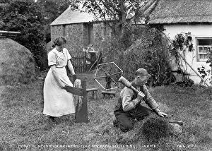 Toome: Primitive Method of Breaking Flax for Hand Scutching, Toome
