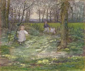 Taplow: In the Primrose Wood ' with three children