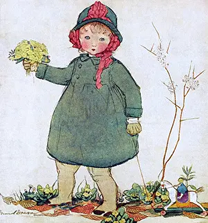 Muriel Dawson Collection: Where Primroses Do Peep by Muriel Dawson