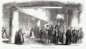 Doffs: Prince Albert leaving the Albert Dock during his visit