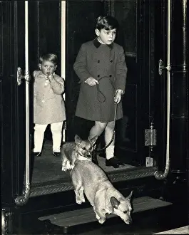 Corgis: Prince Andrew, Prince Edward, and two corgis