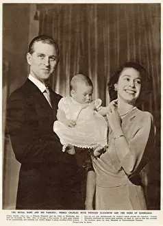 Eldest: Prince Charles with his parents 1949