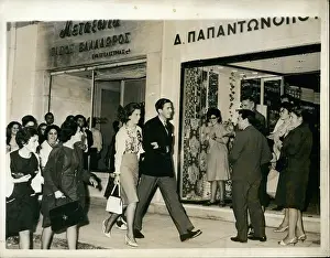 Mingling: Prince Constantine of Greece with fiancee in Athens