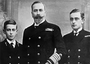 Midshipman: Prince Louis of Battenberg with his sons